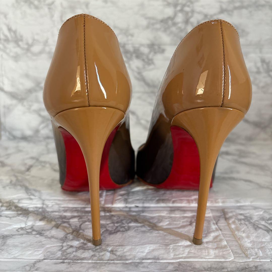 レア✨クリスチャンルブタン エナメル ハイヒール ブラック ベージュ