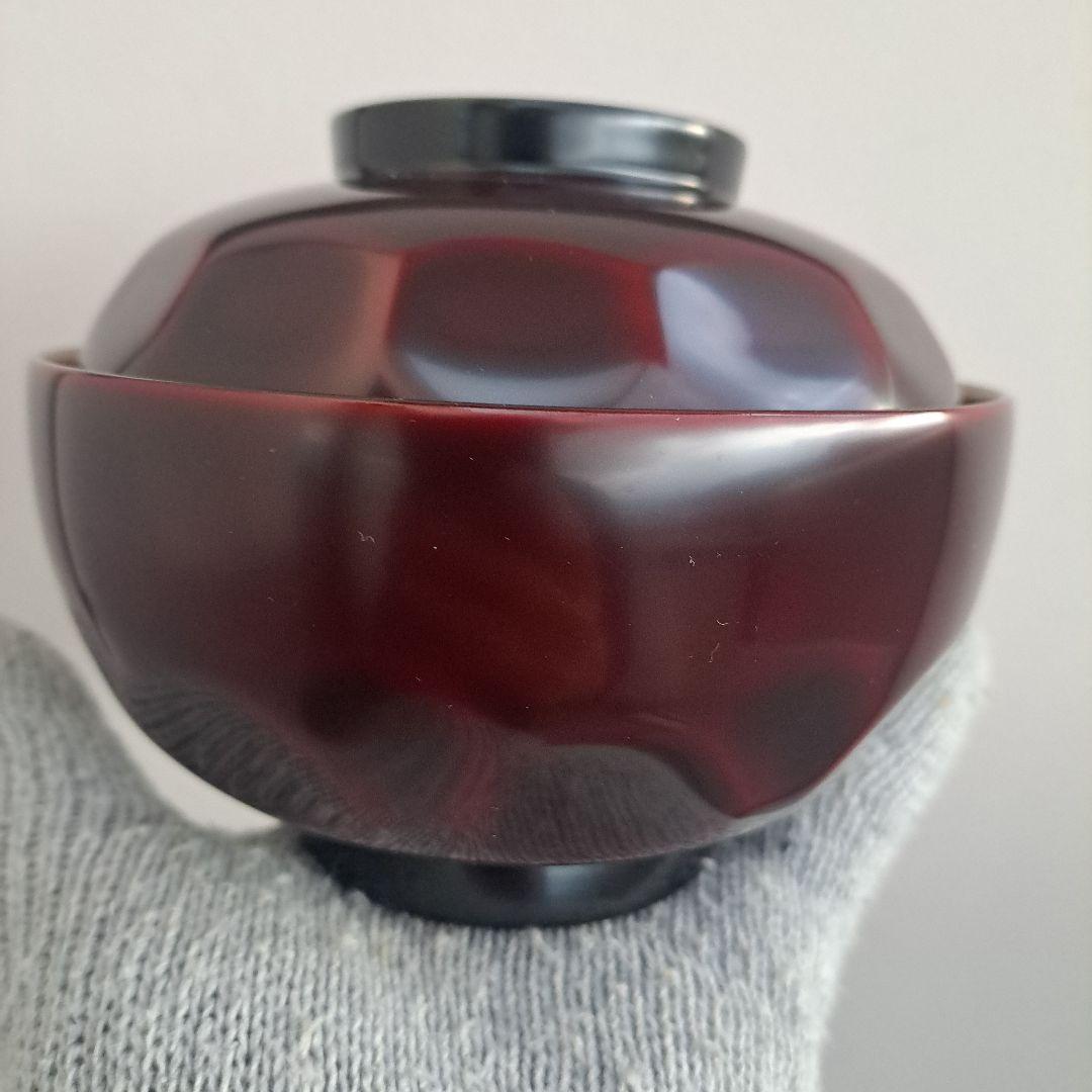 ぷくりん【輪島塗　雪月花蒔絵　煮物椀×5客】布着本堅地　14㎝　亀甲型\"