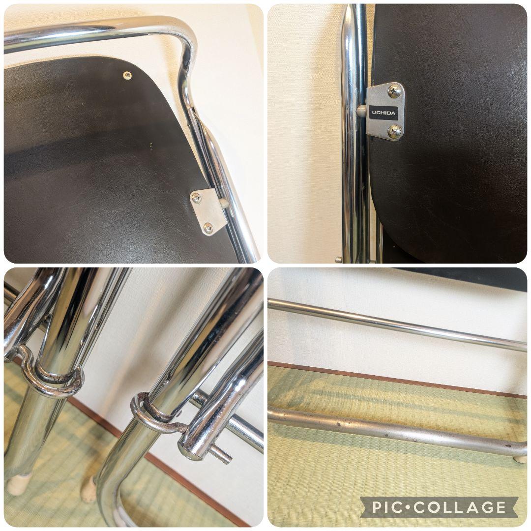 ウチダ パイプ椅子 折りたたみ椅子 4脚 UCHIDA