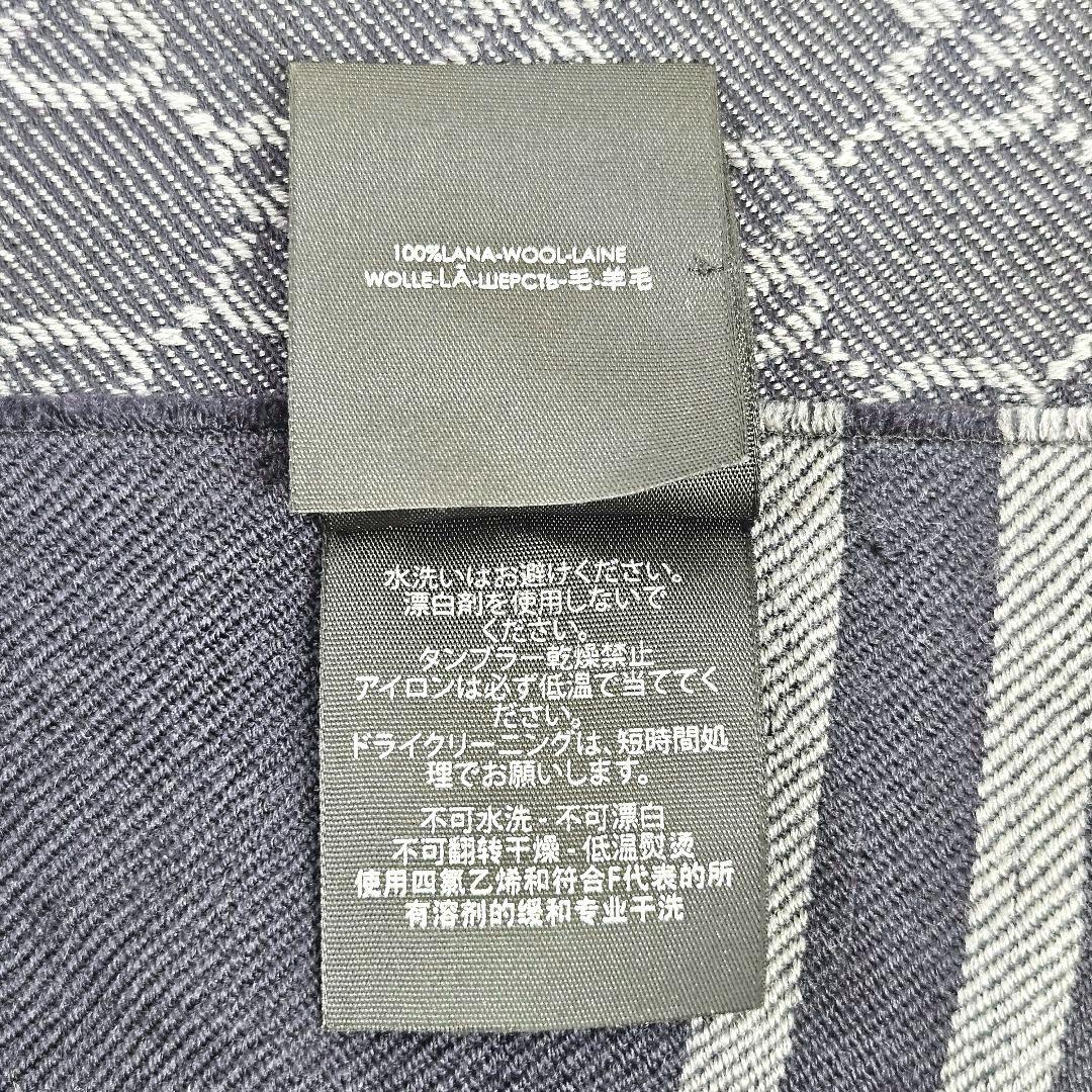 GUCCI グッチ ストール ショール マフラー ネイビー グレー GG柄