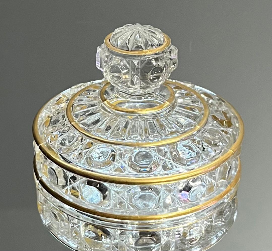 Baccarat バカラ/珍型 刻印有 金彩装飾 ディアマン・ピエーリー　蓋物