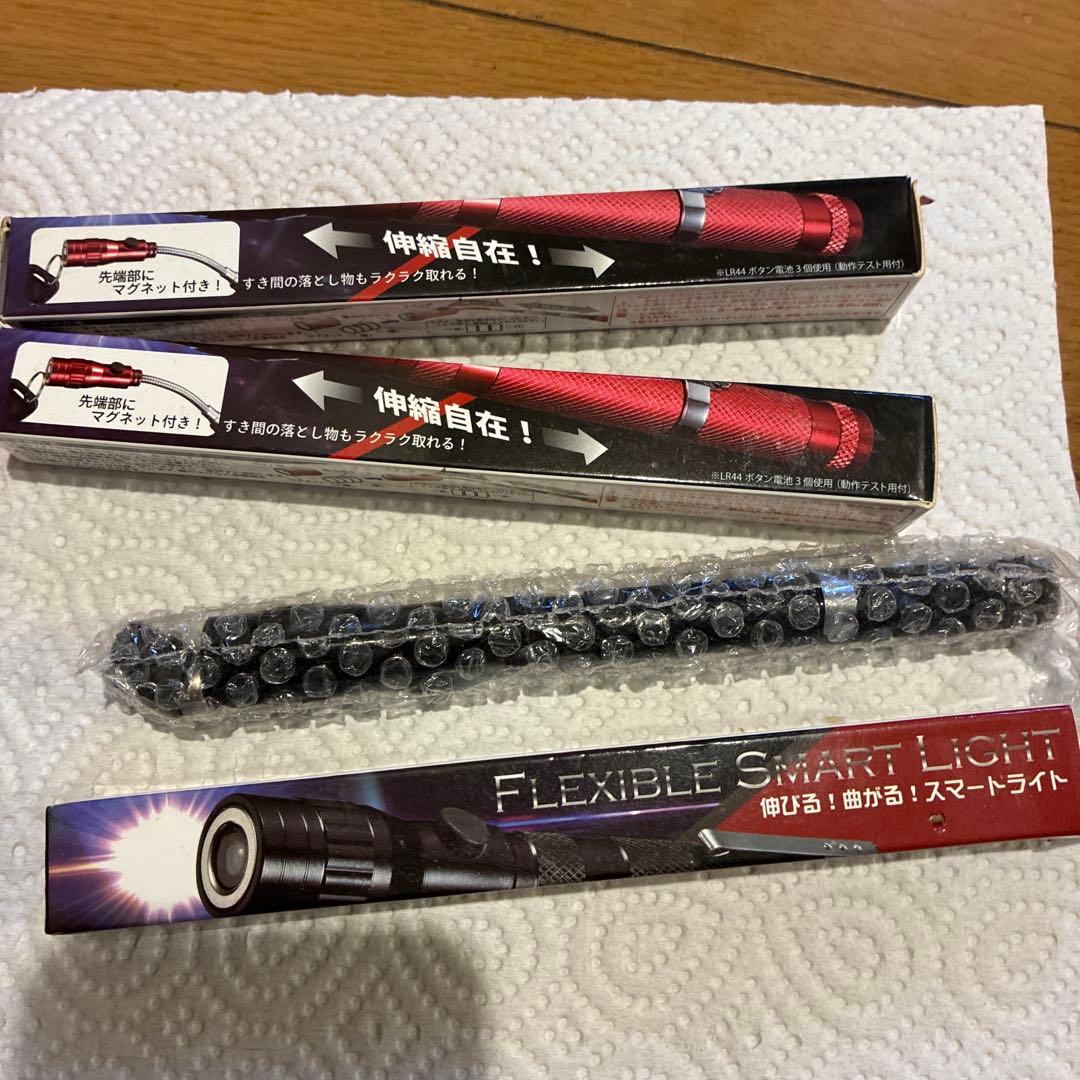 フレキシブルスマートライト ボタン電池付き　レッド　ブラック　4本セット