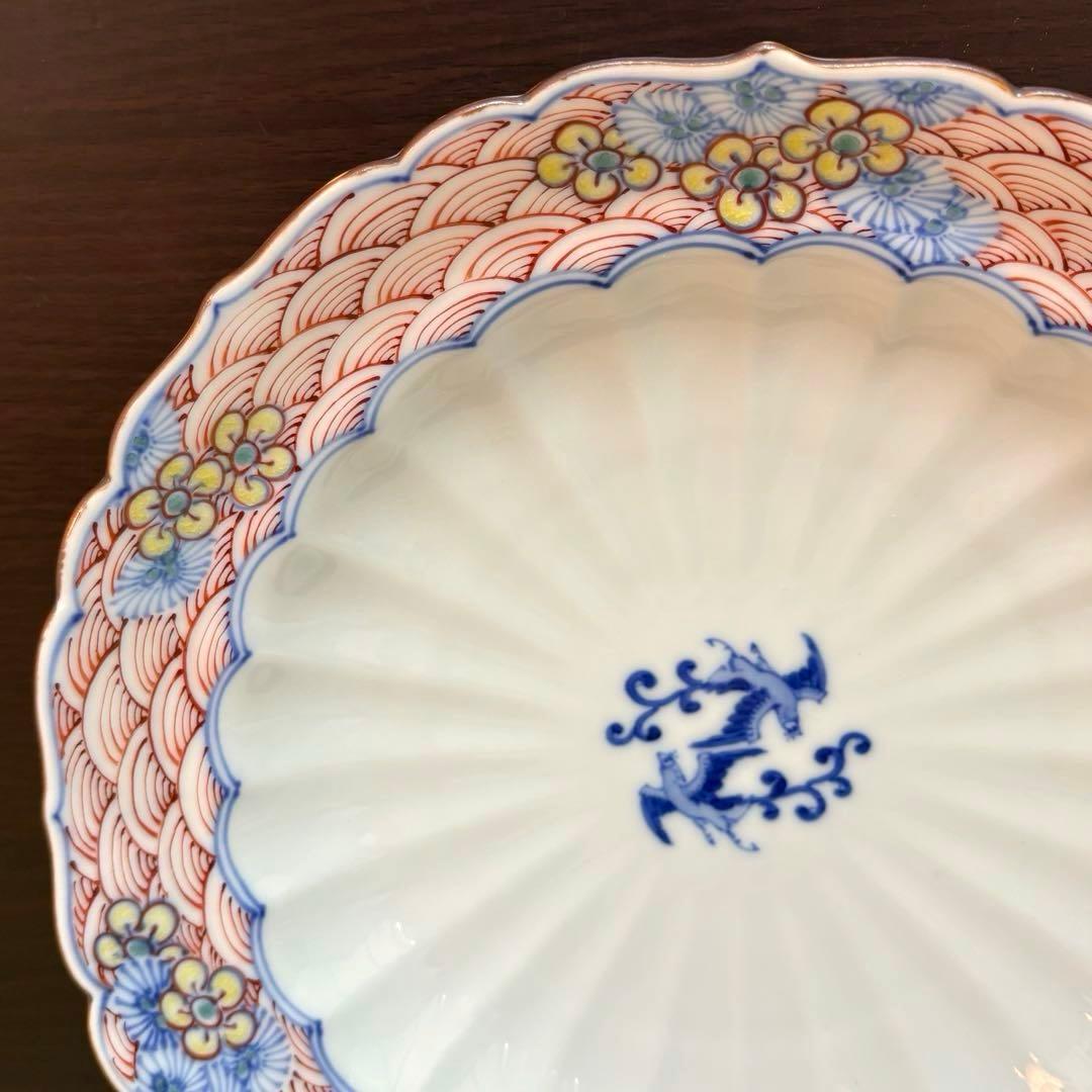 未使用保管品✨九谷焼 銀泉窯 色絵鳳凰文 7号皿✨三浦晃禎 皿 中皿 中鉢 浅鉢