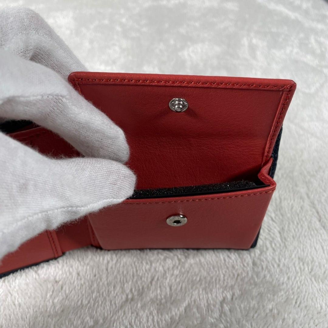 新品 ヴィヴィアンウエストウッド 二つ折り財布 レザー ネイビー オレンジ
