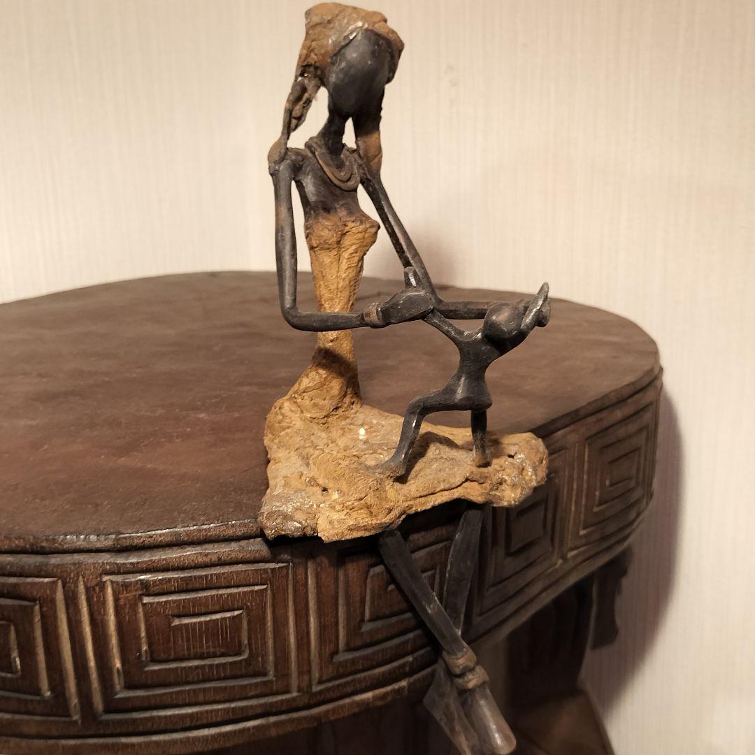 アフリカ プリミティブアート 金属製 ブロンズオブジェ