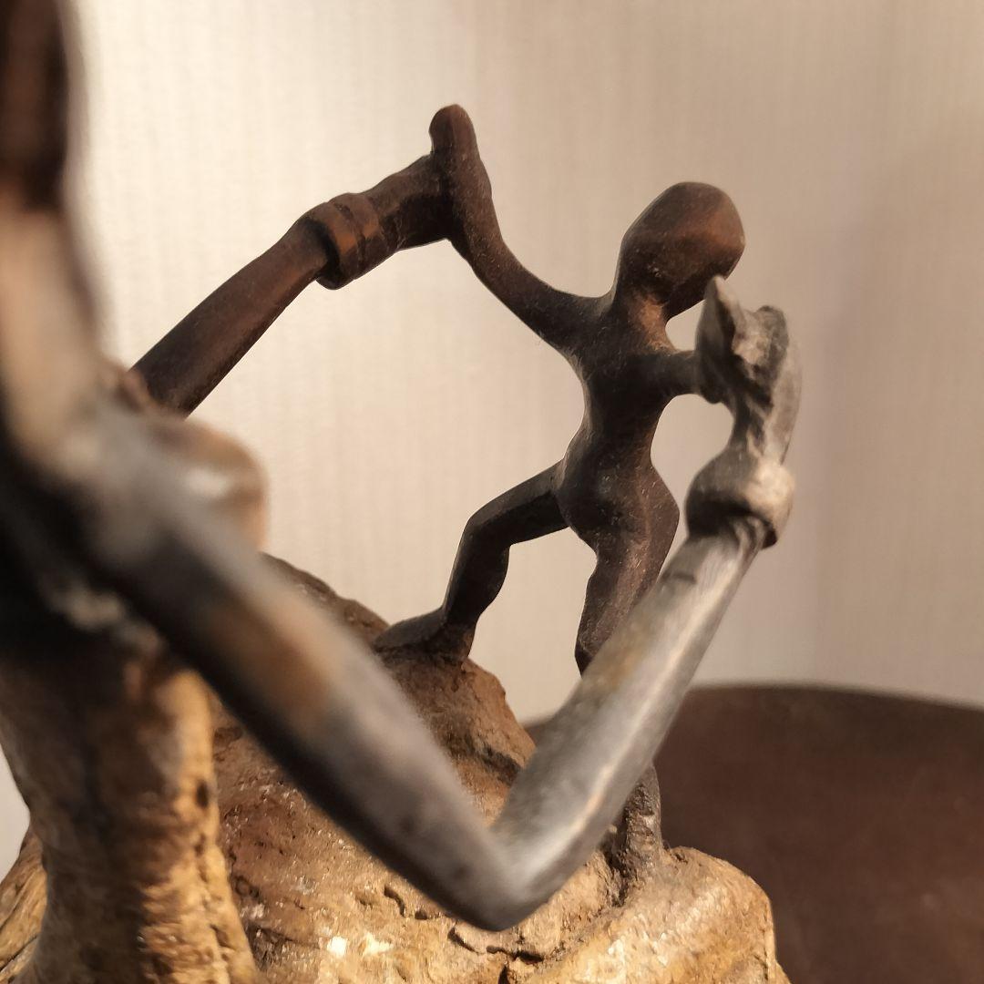 アフリカ プリミティブアート 金属製 ブロンズオブジェ