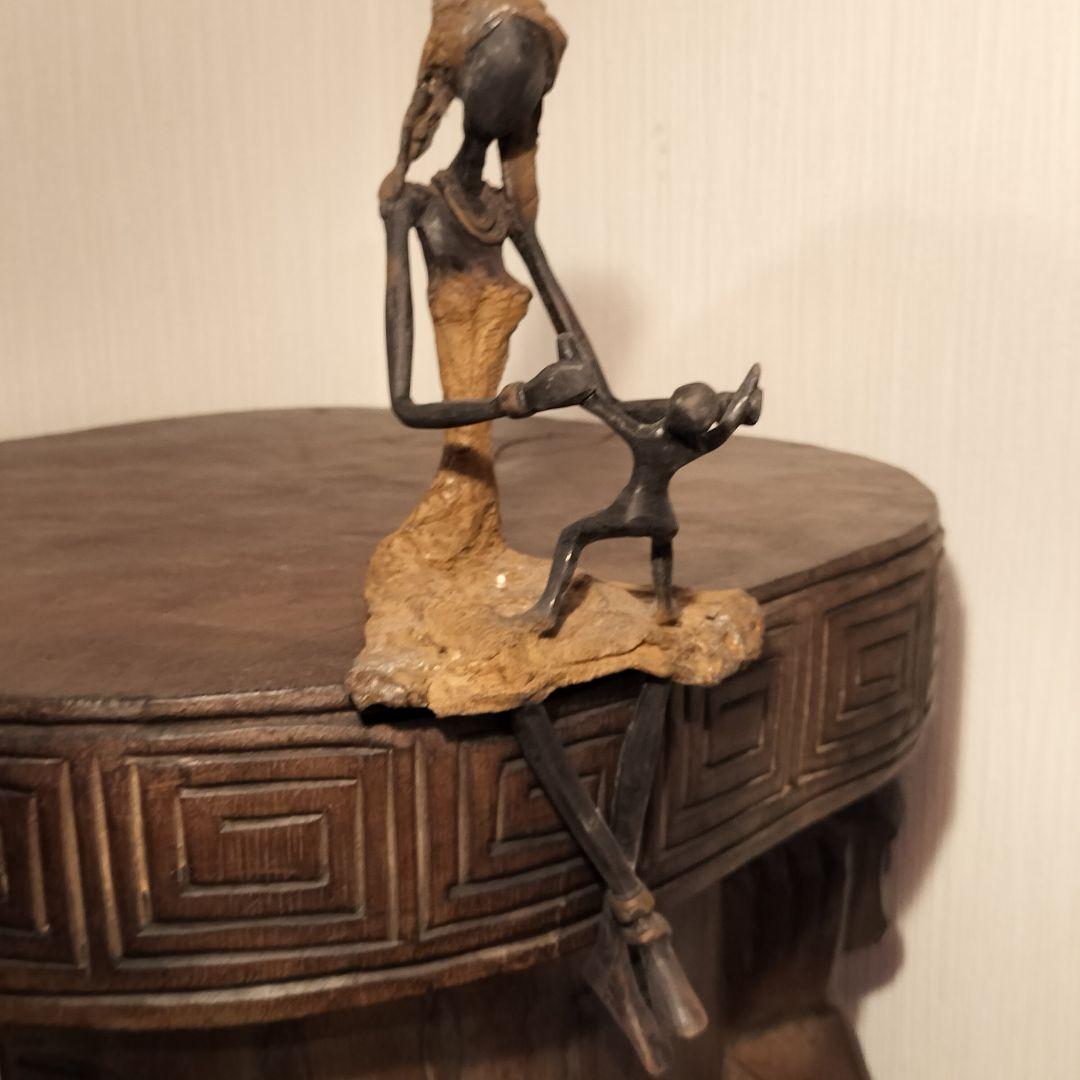 アフリカ プリミティブアート 金属製 ブロンズオブジェ