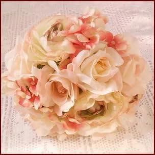 高級造花 アーティフィシャルフラワー 花束 ピンククリーム