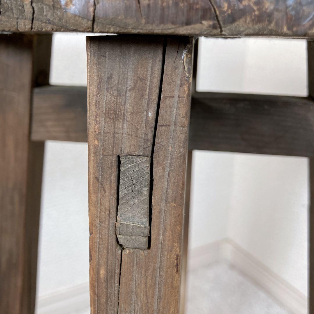 レトロ家具　丸椅子　木製スツール　古道具　古家具　昭和レトロ　飾台　アンティーク