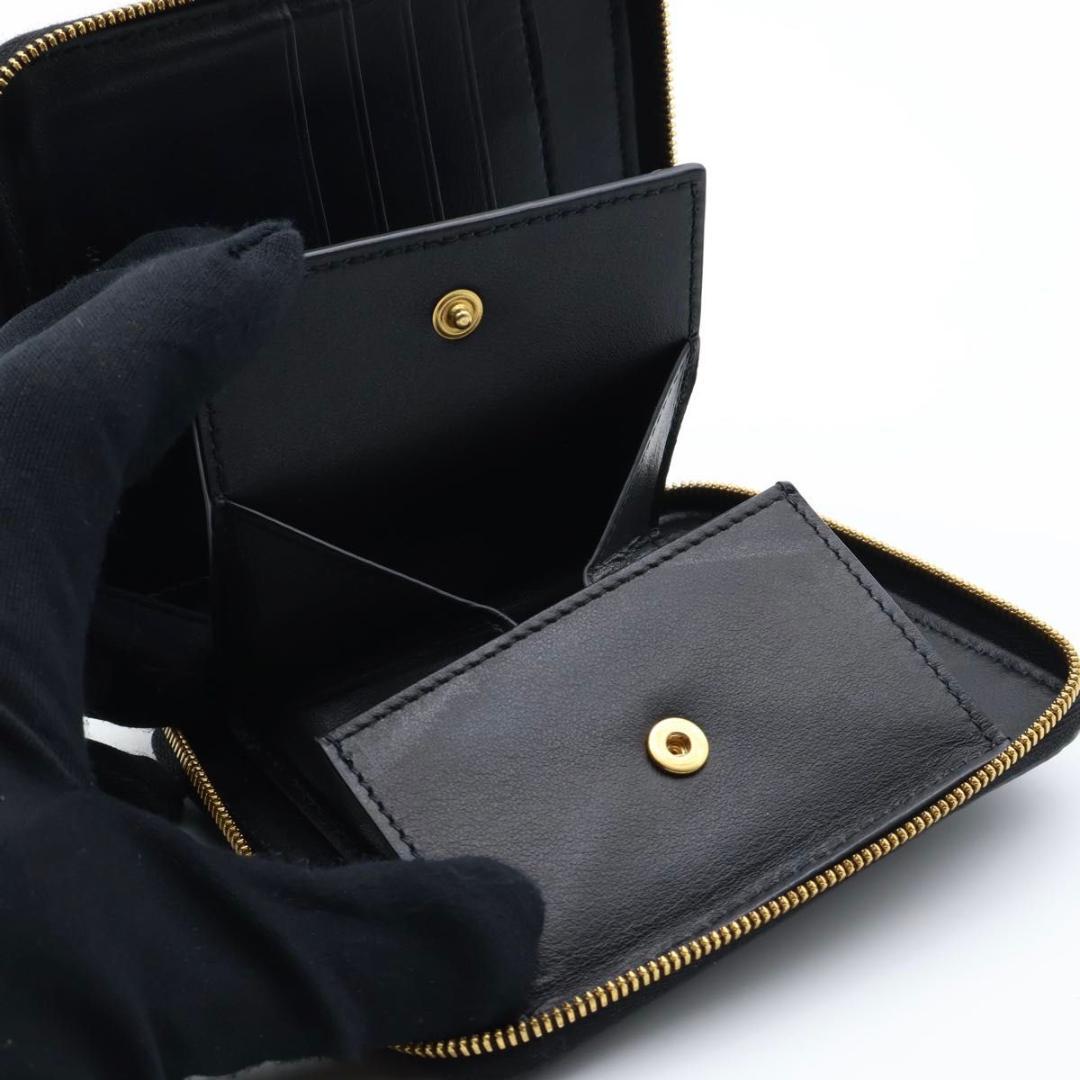 【超極美品】BOTTEGAVENETA コンパクトジップウォレット　黒