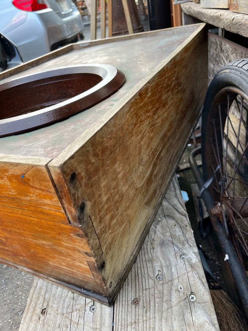 長火鉢、銅板長火鉢、木製長火鉢、 天板銅製長火鉢、レトロ長火鉢、火鉢、焼物火鉢