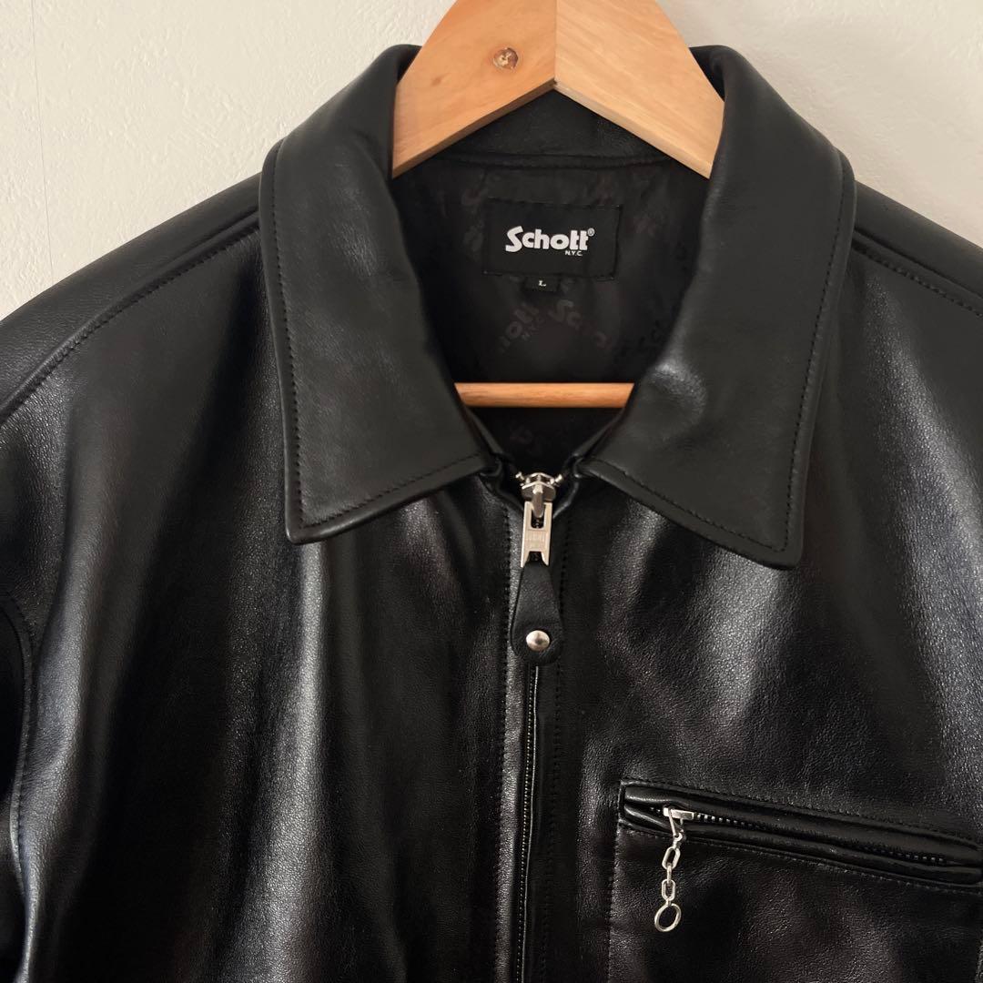 【完売品】Schott ブラックレザージャケット　L