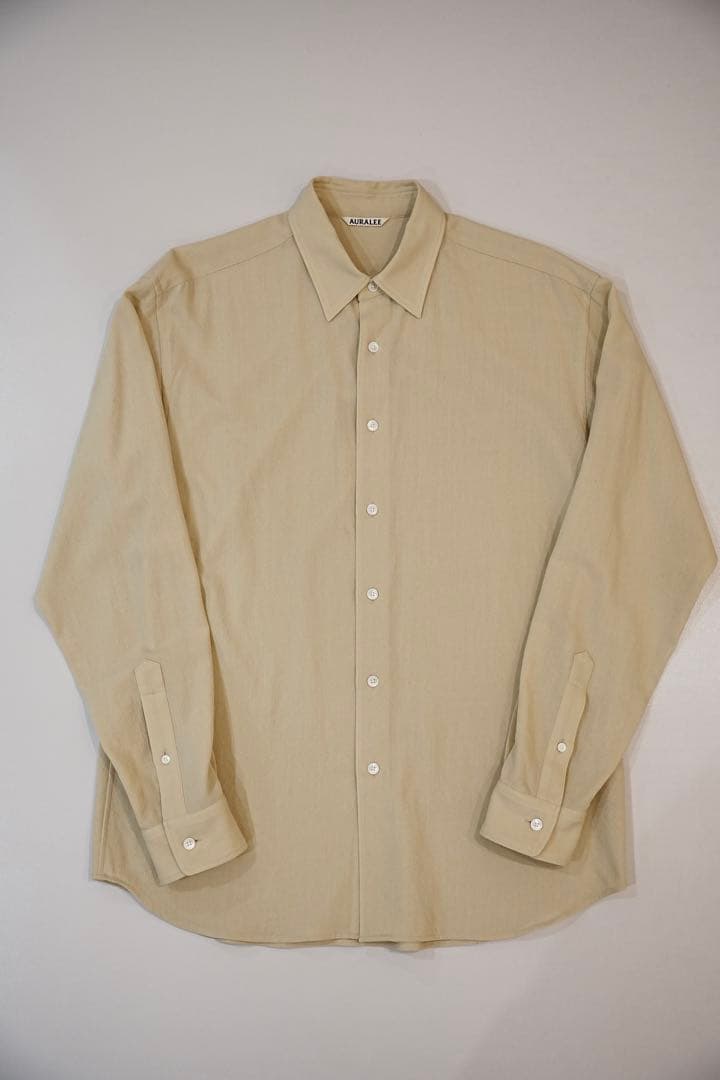 トップス 23SS AURALEE HARD TWIST WOOL SHIRT 3
