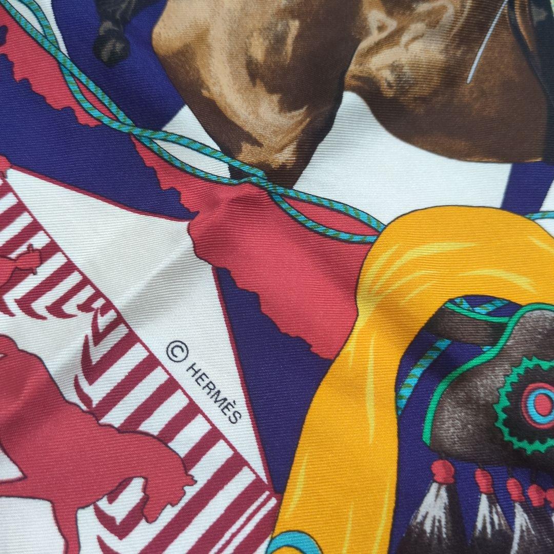 HERMES エルメス 馬と騎手デザイン スカーフ フランス製