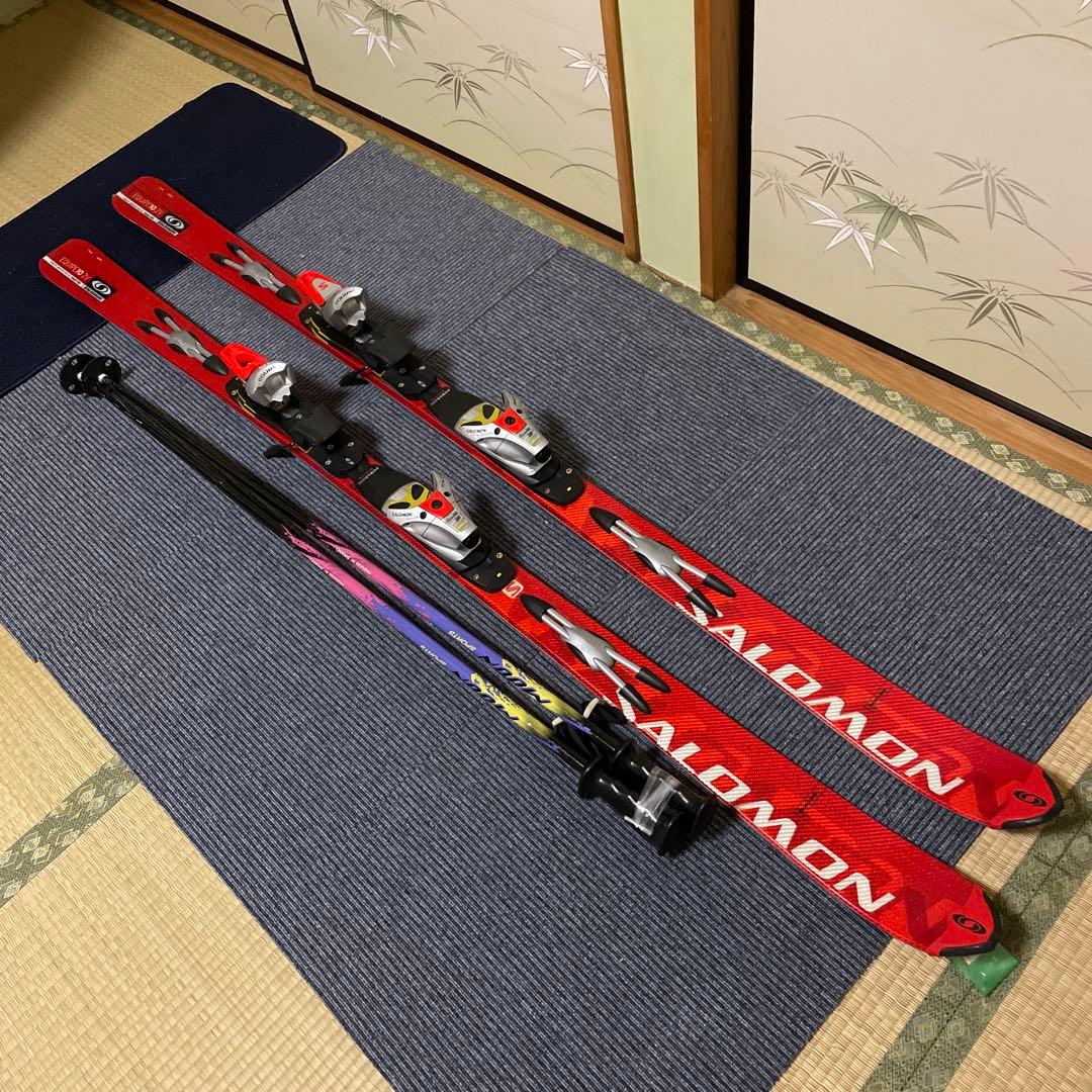 スキー板　180 サロモン　スキー　ストック120