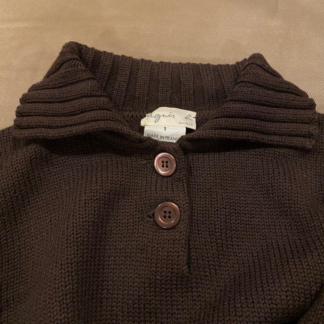 90's agnes b. 襟付き ブラウン ニット size 1