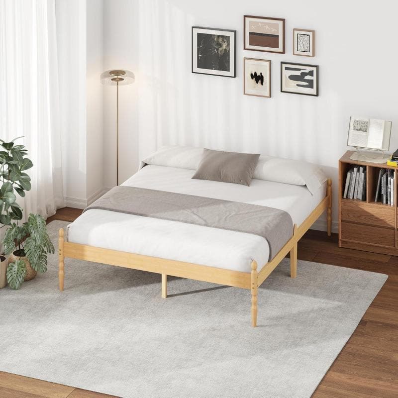 【未開封新品】竹製ベッドフレーム×スチールすのこ ダブタイプ