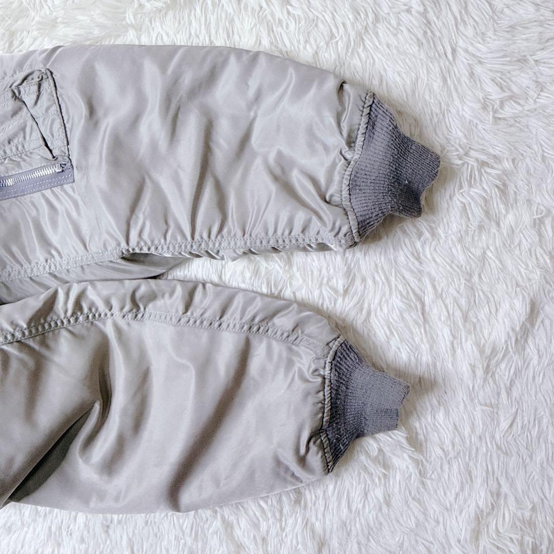 【USA製】アルファ MA-1 フライトジャケット シルバー Lサイズ　中綿