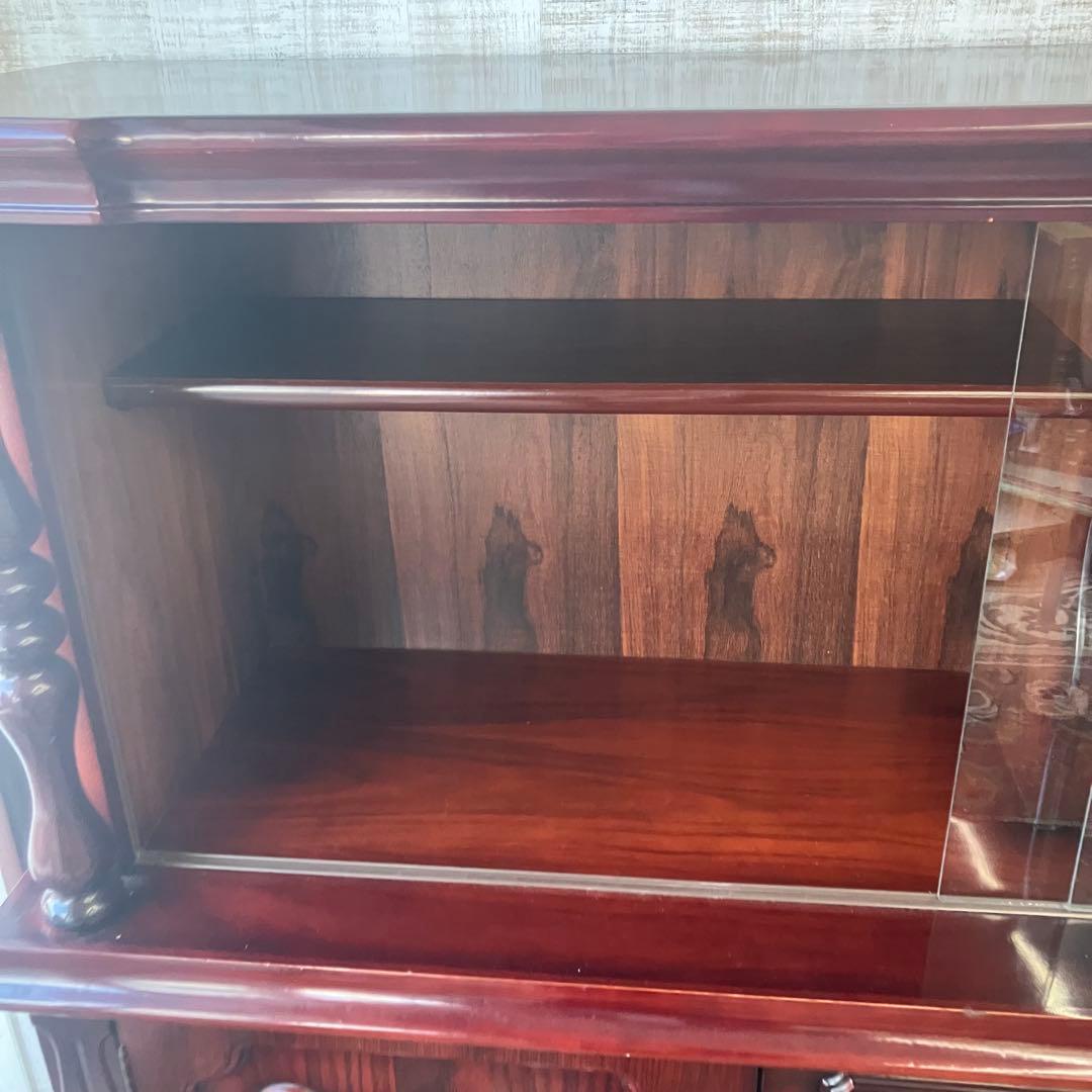 昭和レトロ ミッドセンチュリー 大型 木製サイドボード 飾り棚 古家具 古道具