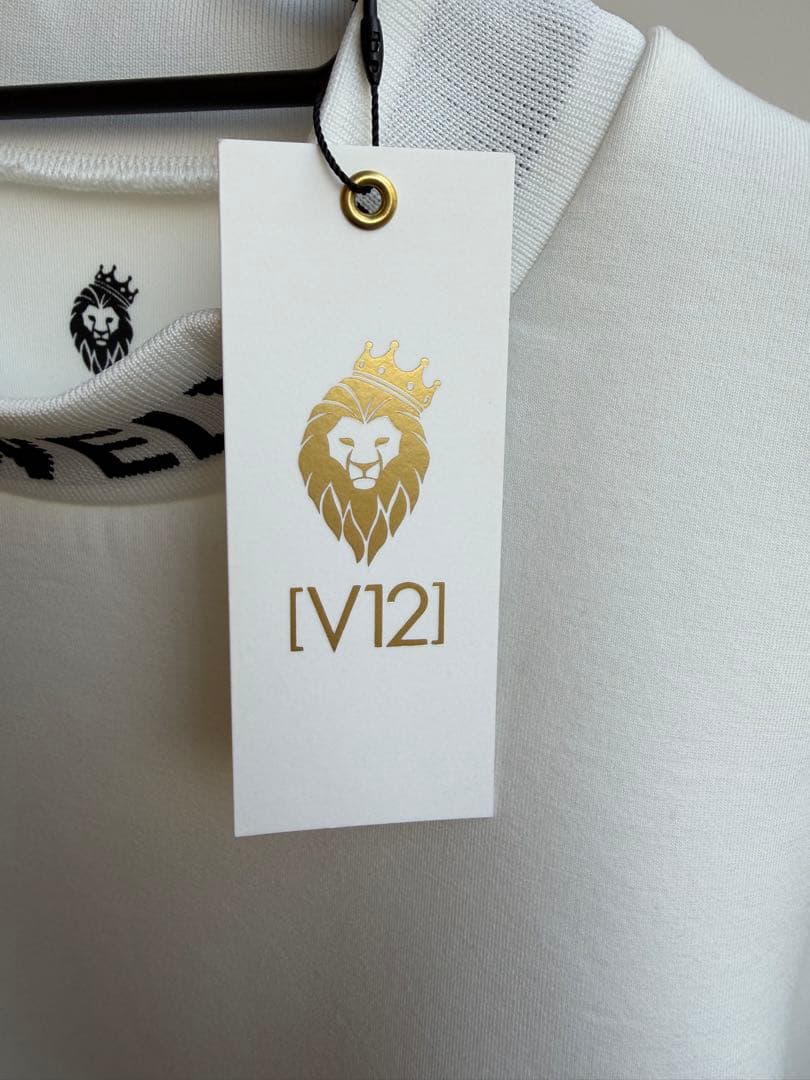 V12 ヴィ・トゥエルブ ホワイト 長袖 モックネック スウェット L 新品