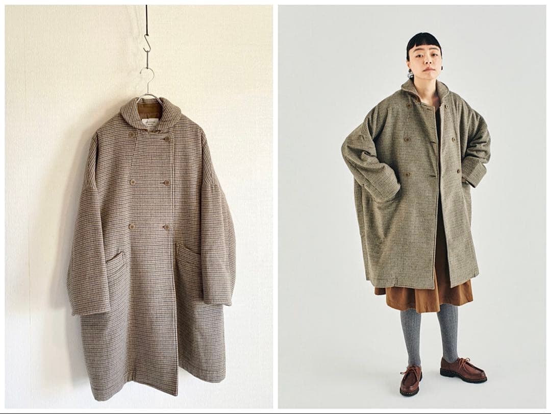 Kanocoさん着用 グランマママドーター ラウンドカラーワイドコート ゆったり