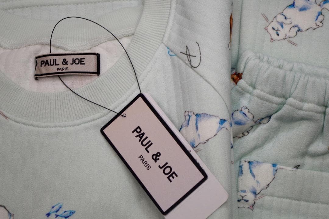 【新品】ポール＆ジョー秋冬物中綿入り厚手ニットキルトパジャマ（L)グリーン