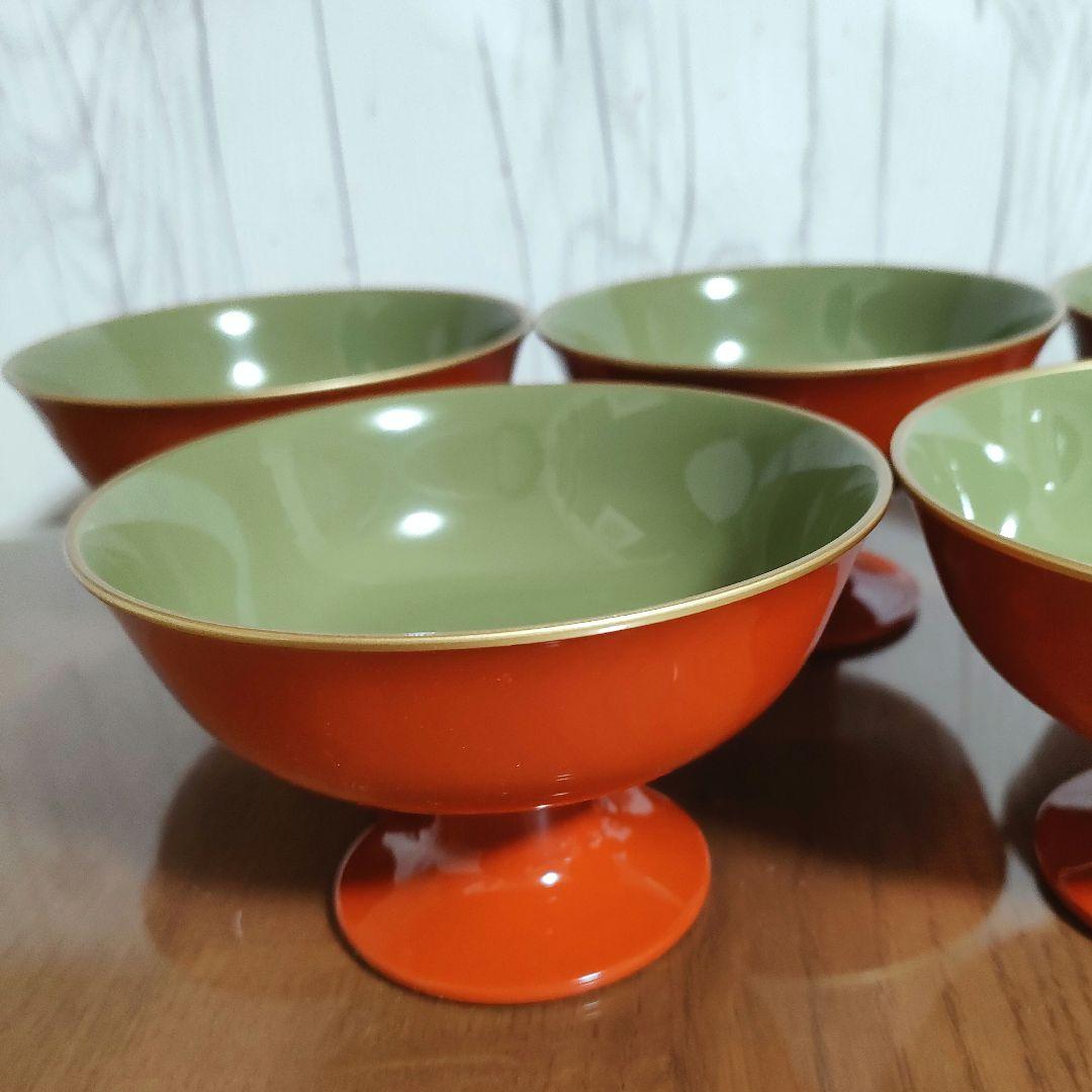 木曽漆器のデザートカップ碗 5個セット