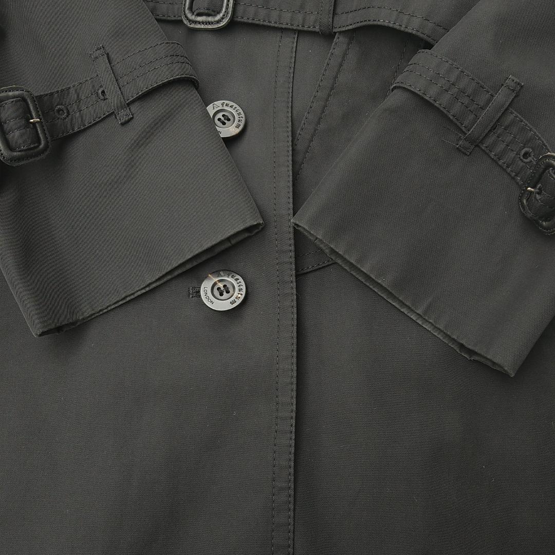 【美品】アクアスキュータム トレンチコート ロング 黒 ライナー付 ベルト付