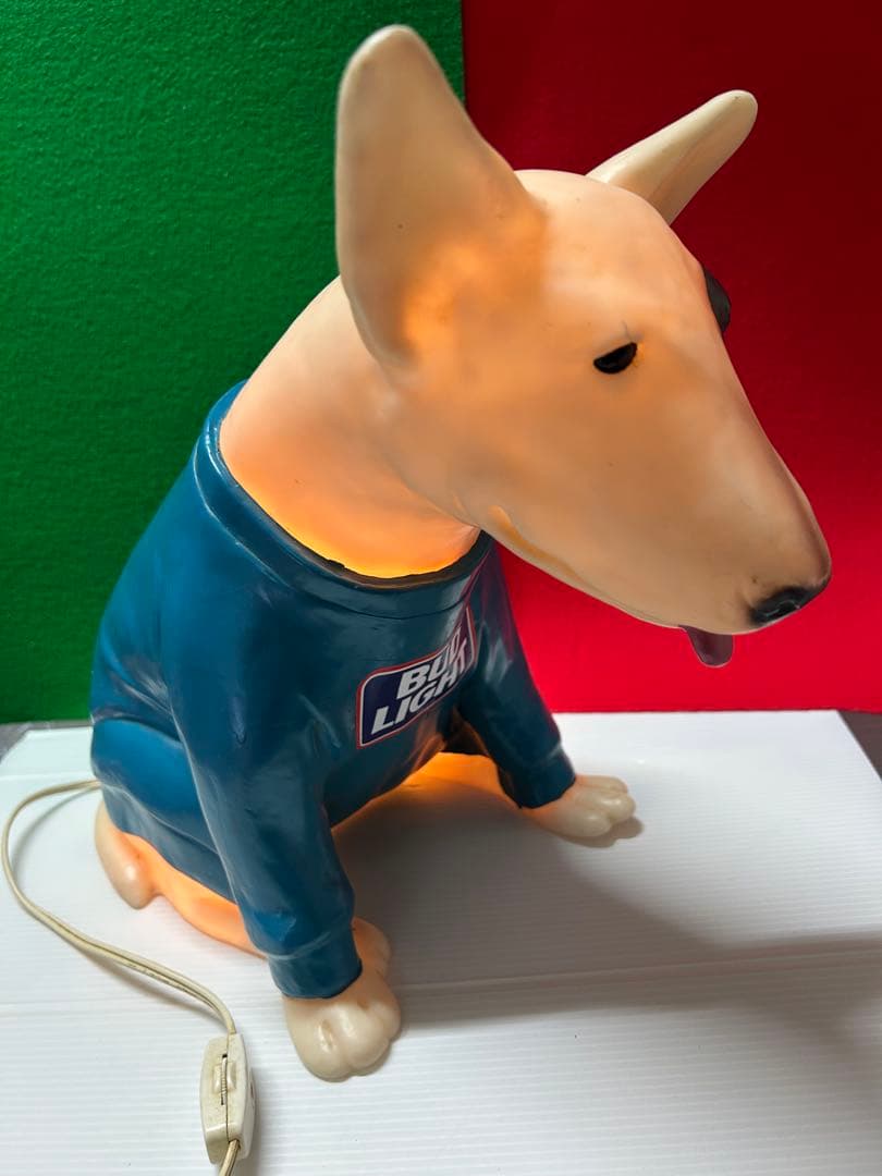 ★ROXY★BUD LIGHT ブルテリア　バド犬　店頭用　ランプ　ソフビ