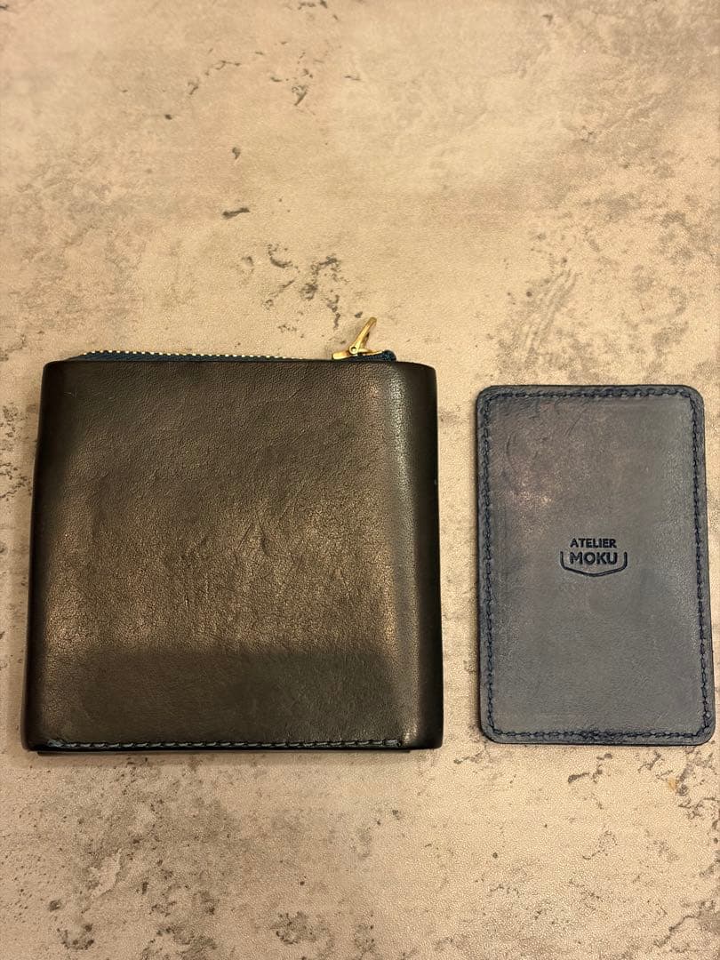 【美品】moku Saku ver.3 プエブロ ミニ財布 PETROLIO