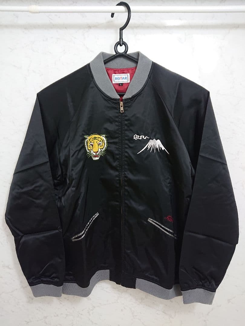 ROTARローター Tiger&Mt. Fuji スカジャン ブラック Lサイズ