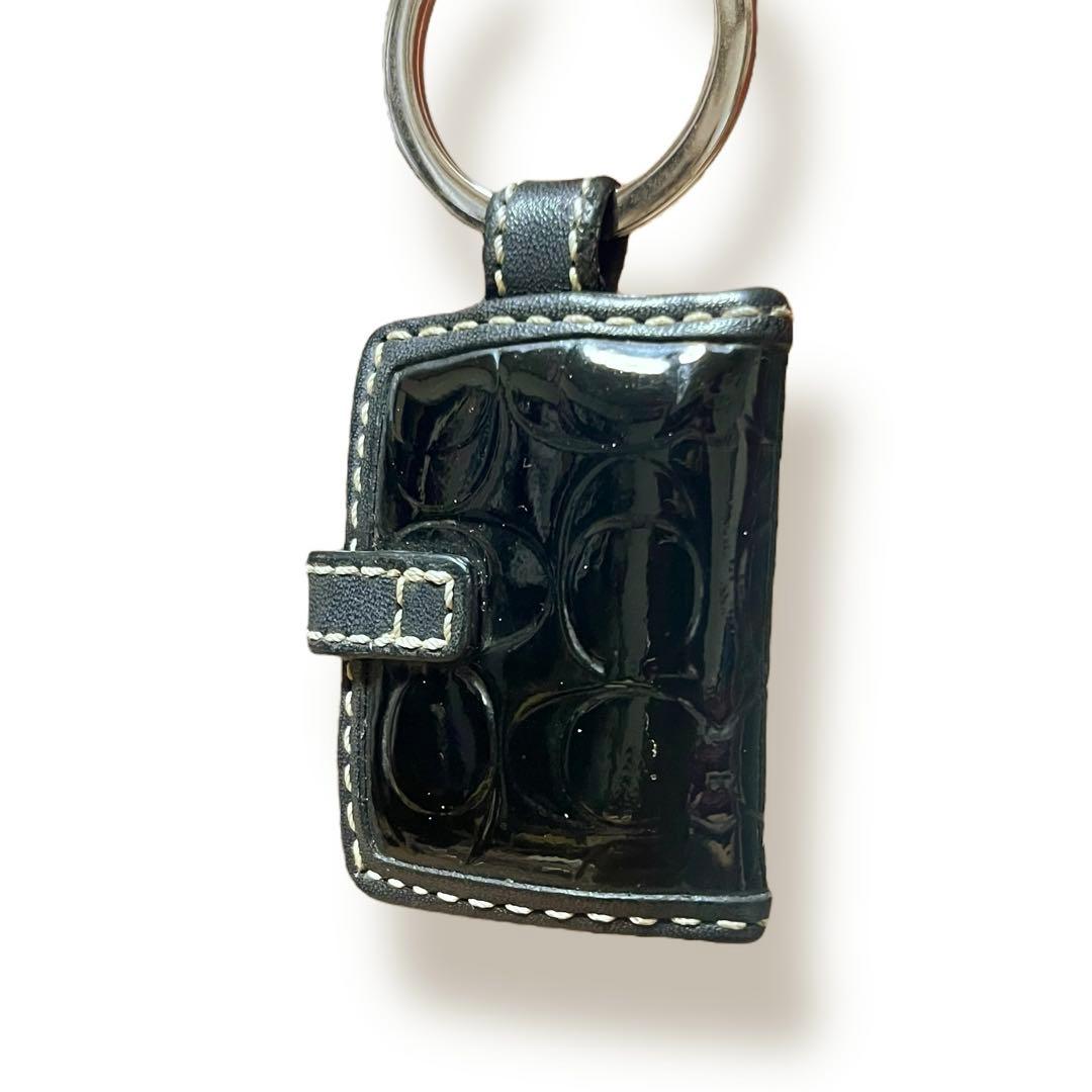 激レア✨コーチ 手帳 フォトフレーム キーリング チャーム エナメル ハート　黒