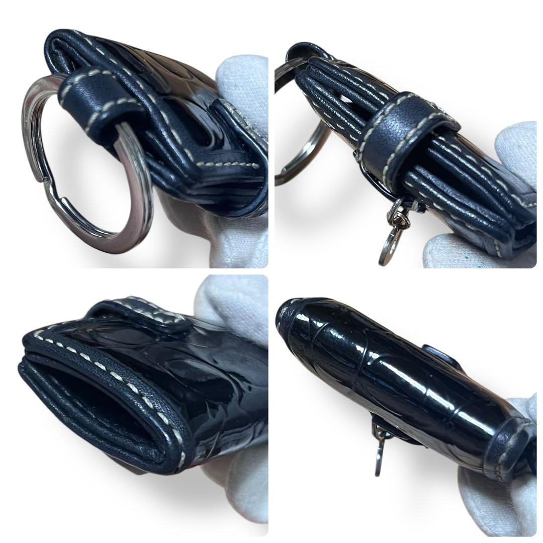 激レア✨コーチ 手帳 フォトフレーム キーリング チャーム エナメル ハート　黒