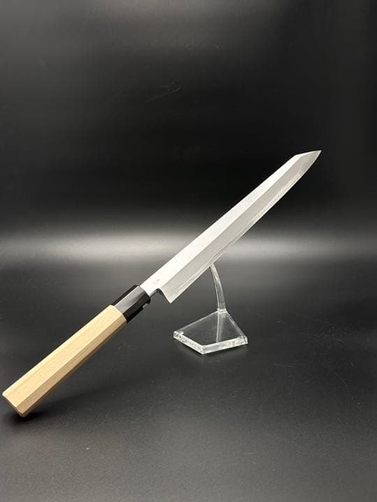 業務用 切付柳刃 青ニ鋼 尺 300mm 本霞　鞘付き