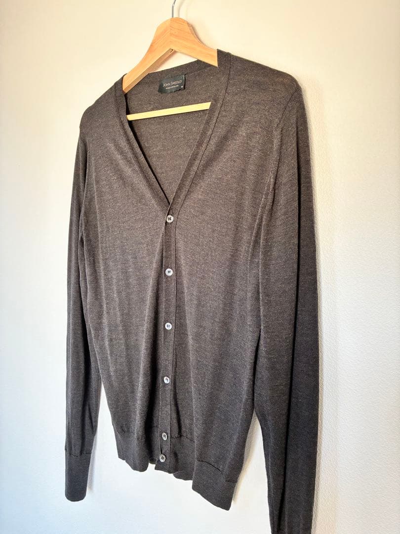 JOHN SMEDLEY ジョンスメドレー メリノウールカーディガン チャコール