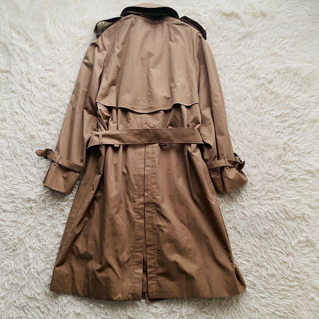 英国製コットン100%●極美品●ヴィンテージトレンチコート チェック裏地 L