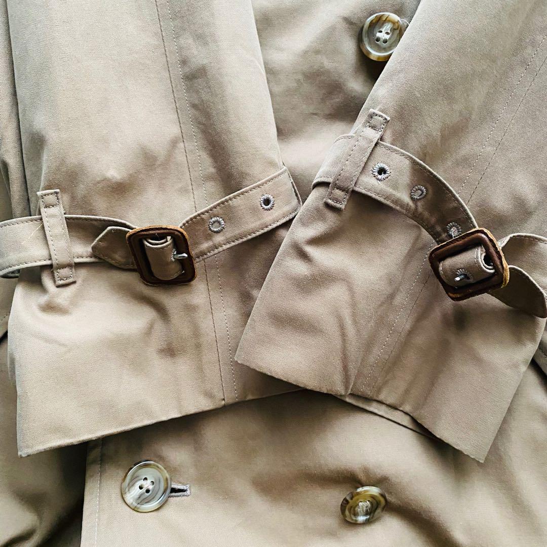 英国製コットン100%●極美品●ヴィンテージトレンチコート チェック裏地 L