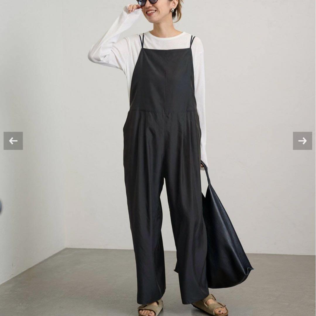 キュプラツイルキャミサロペット　ブラック36