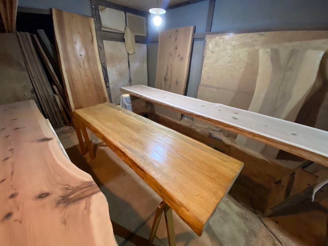 [セール品！！！]イエローポプラ　一枚板テーブル　7万→4万に値下げ中