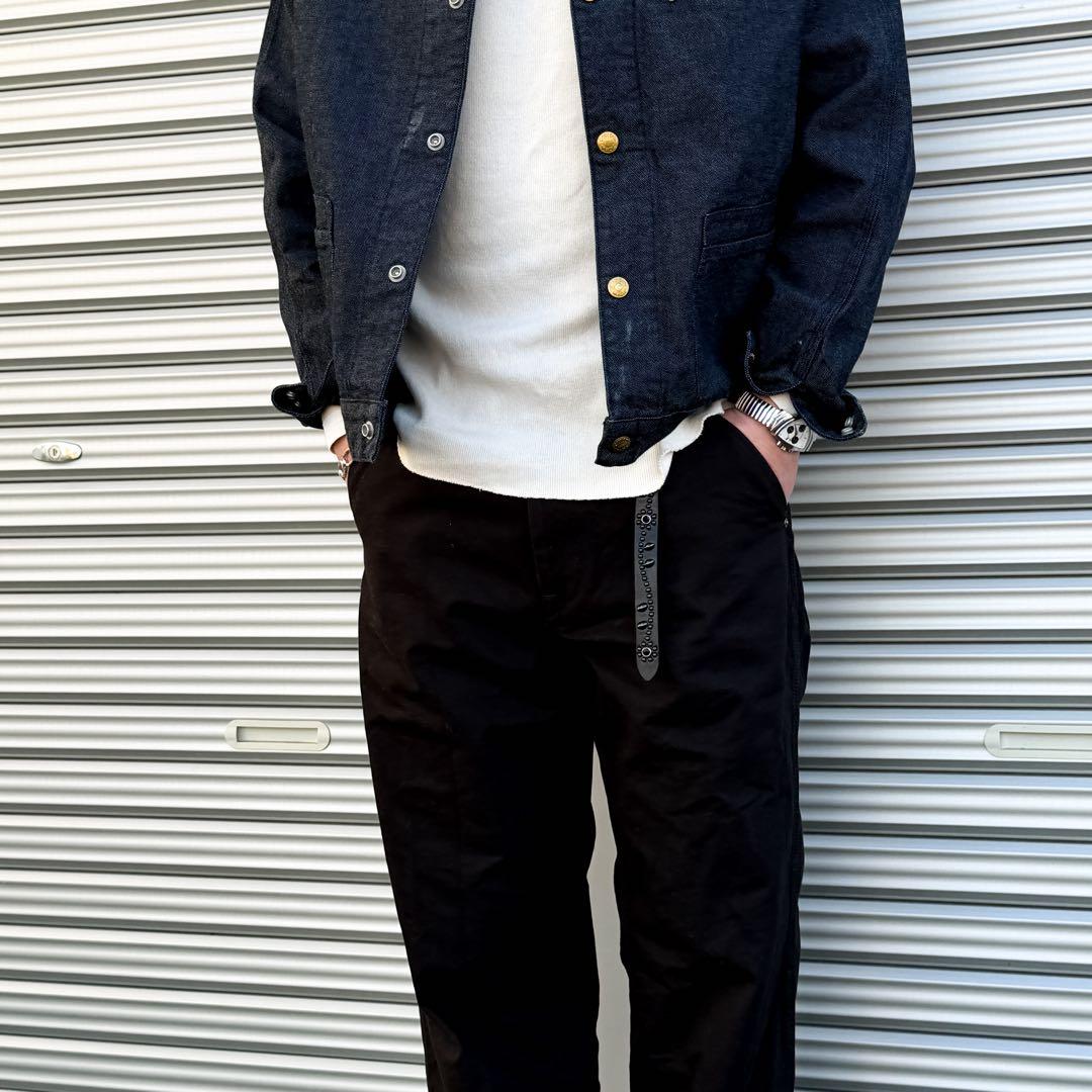 スタッズナローベルトフラワーBK18mm 130cm34inch