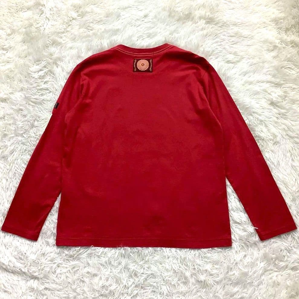 カールヘルム ベア メンズ 長袖Ｔシャツ レッド 春夏物 人気モデル サイズM