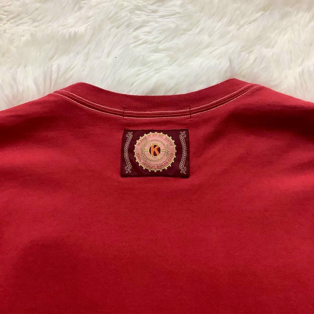 カールヘルム ベア メンズ 長袖Ｔシャツ レッド 春夏物 人気モデル サイズM