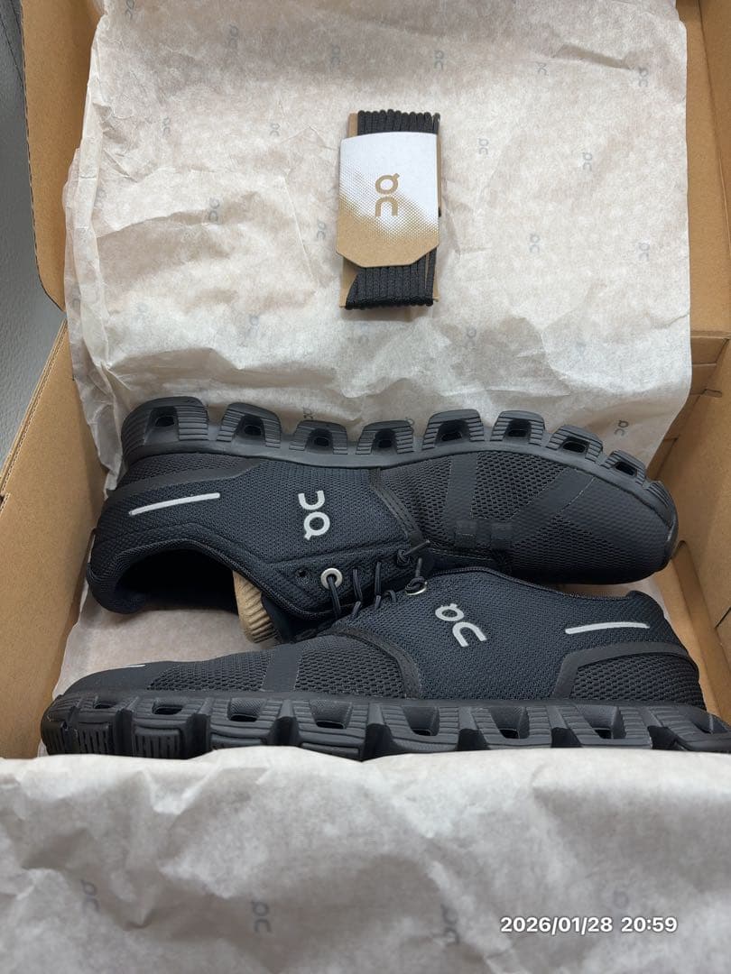 ONランニングシューズ Cloud5レディース All black 24.5cm