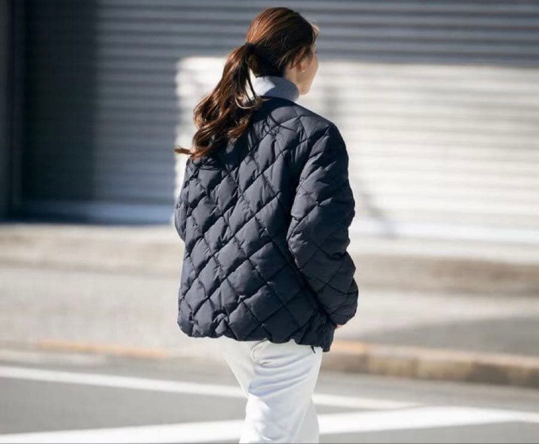 TAION×UNFILO キルティングダウンショート丈ブルゾン 【濃紺】S