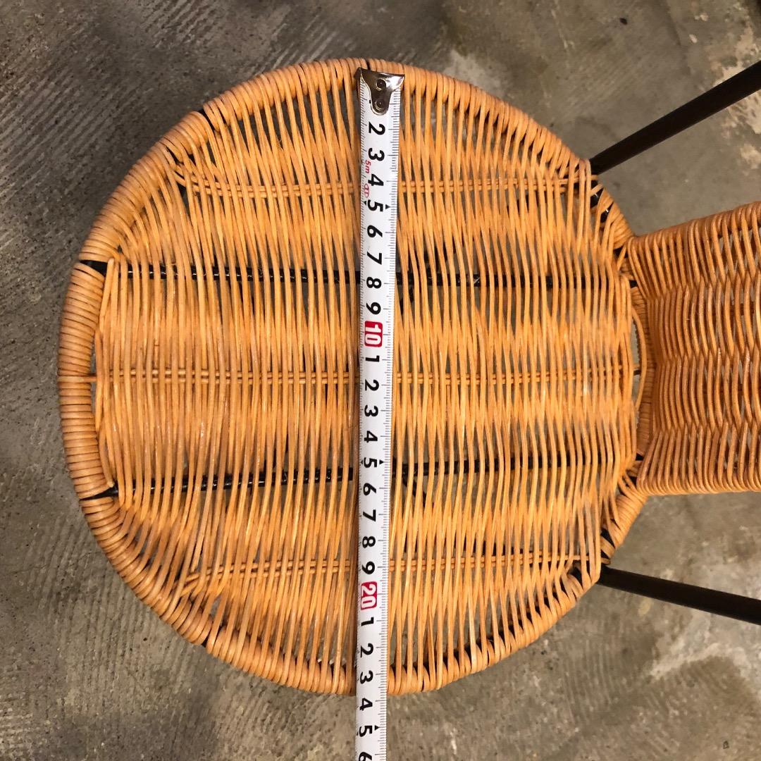 アイアン × ラタン　藤細工　 ハイバックチェア　スツール　アイアン家具　椅子