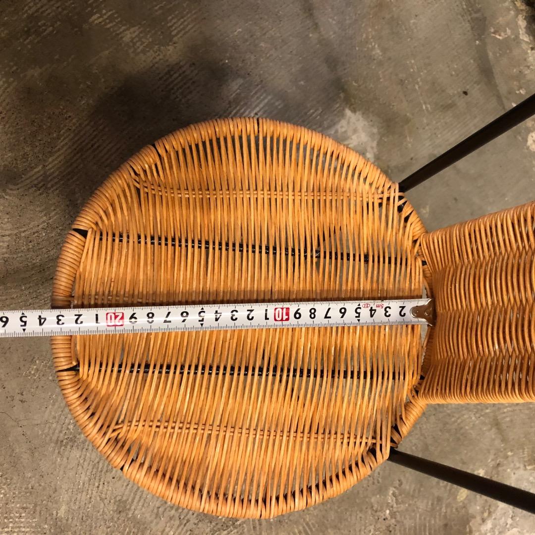 アイアン × ラタン　藤細工　 ハイバックチェア　スツール　アイアン家具　椅子