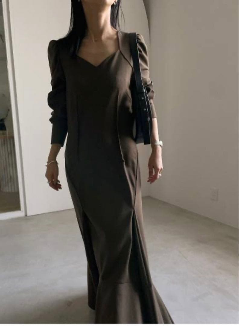 スーツ・フォーマル・ドレス Ameri PENTAGON NECK FOLD HEM DRESS