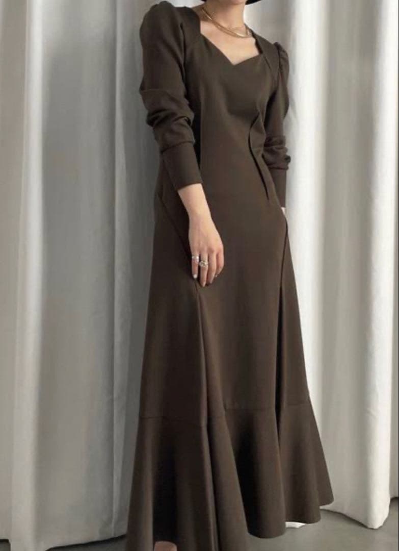 スーツ・フォーマル・ドレス Ameri PENTAGON NECK FOLD HEM DRESS