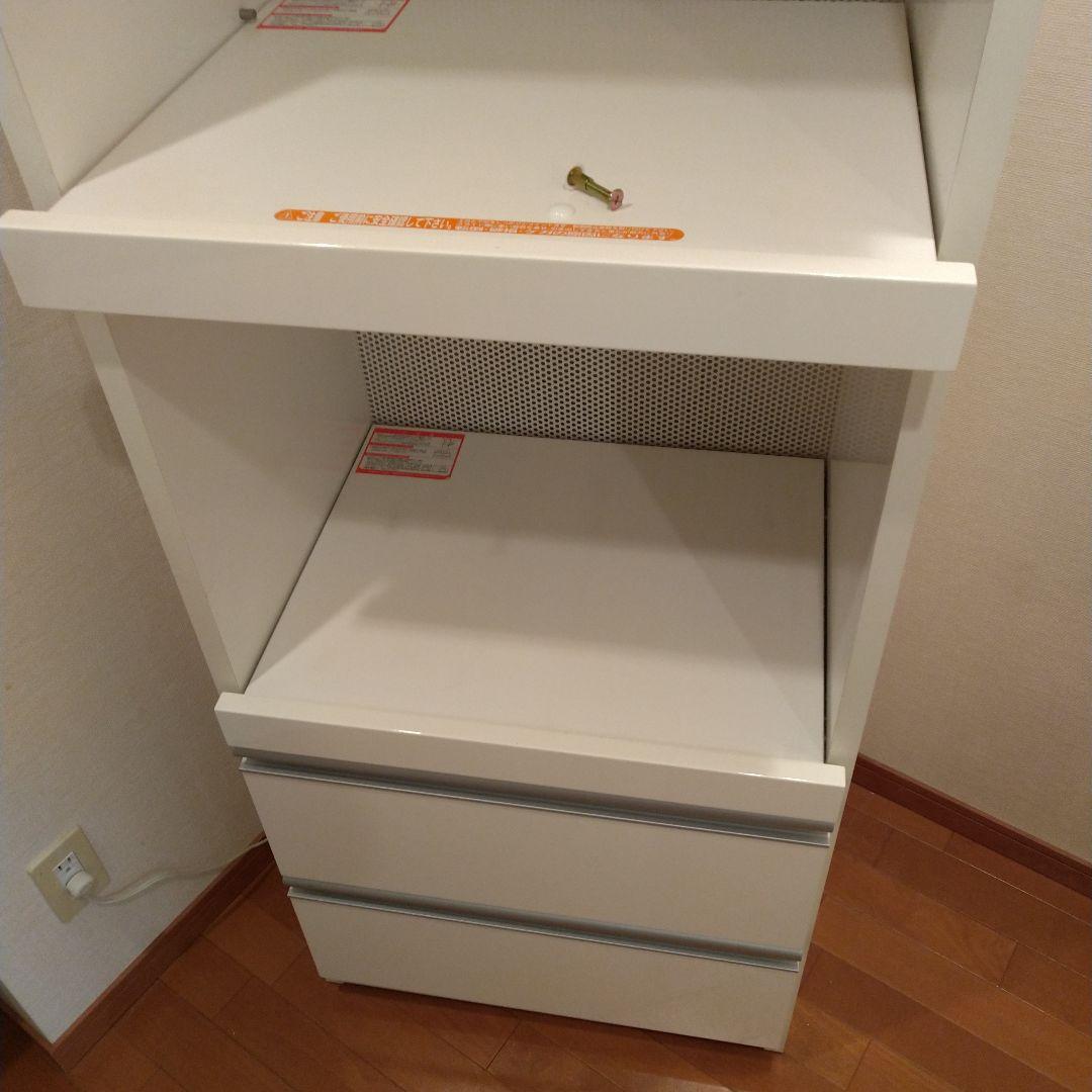 ホワイト 食器棚 ガラス扉 幅59cm(直接取引限定)