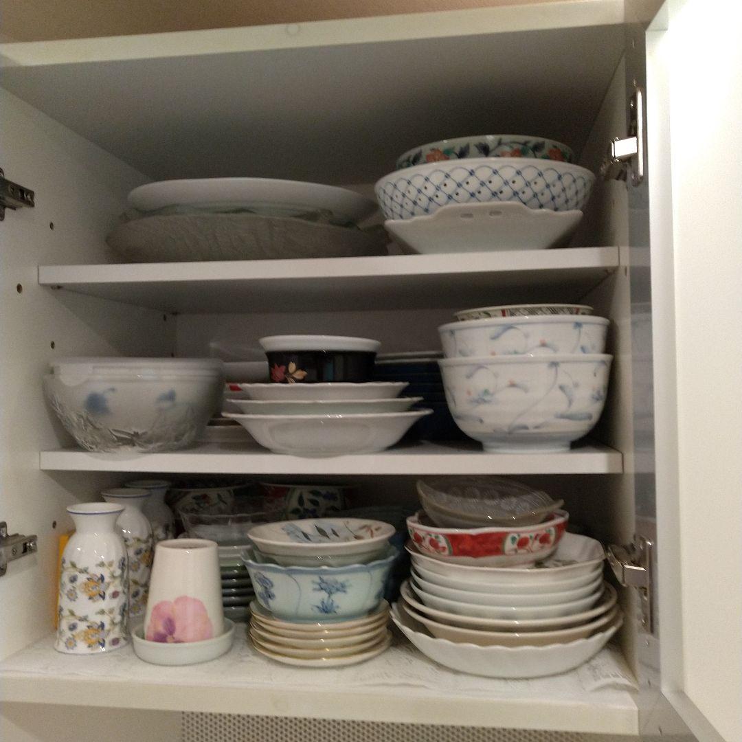 ホワイト 食器棚 ガラス扉 幅59cm(直接取引限定)